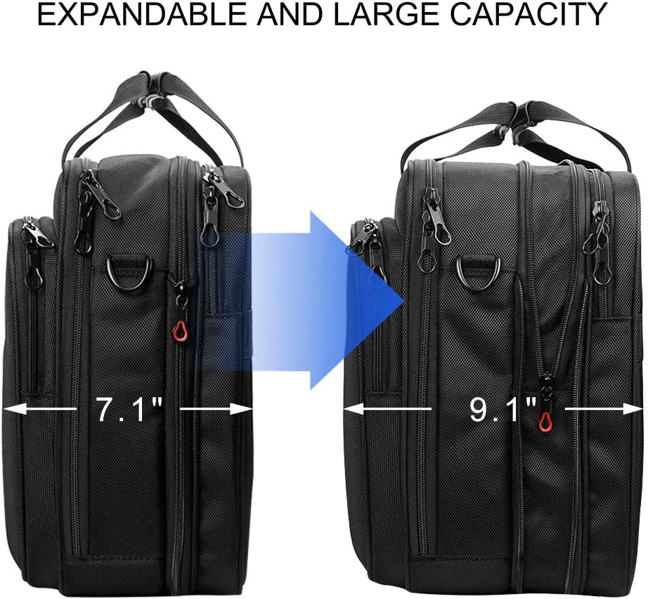 KROSER Laptop Bag XXL Laptop Briefcase Fits Up to 18 Inch Laptop Water-Repellent Gaming Computer Bag Shoulder Bag Expandable Capacity for Travel/Business/School/Men-Black - Image 2